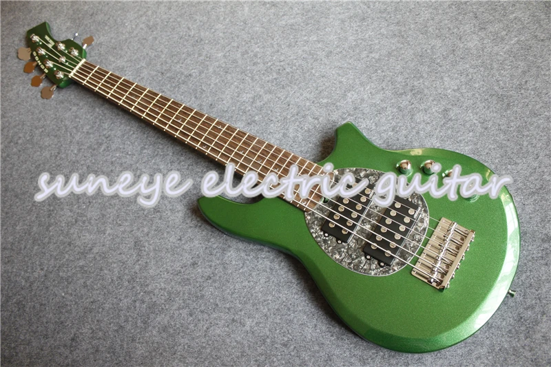 Горячая Распродажа 6 струн электрическая бас гитара металлическая зеленая