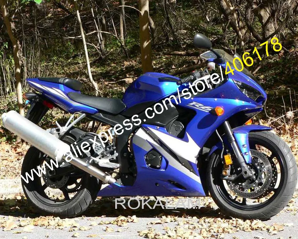 Комплект обтекателей для мотоцикла Yamaha YZF R6 2005 YZF600 05 полностью синий комплект из