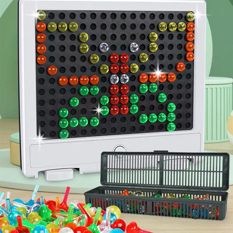 

3D Jigsaw Puzzle Mix Colour Mushroom Nails Pegboard Educational Building Bricks Creative DIY Mosaic Games Toys Gift for Kids