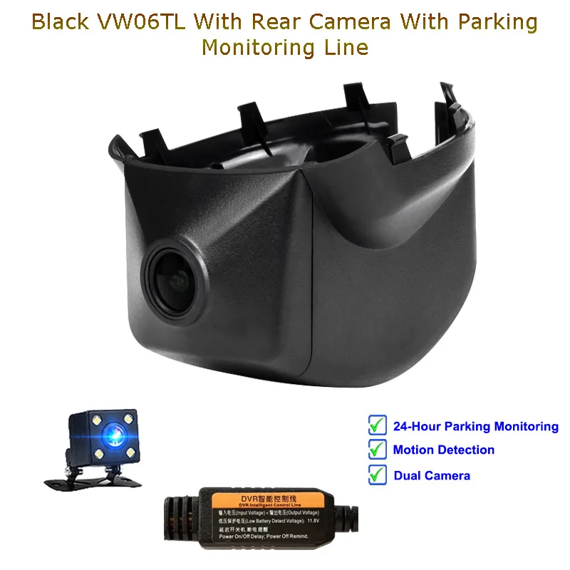 Blcak Tow Cam Line Jabriel 1080P Автомобильная камера Скрытая камера 24 часа Автомобильный видеорегистратор для vw golf 4 5 6 7 mk3 mk4 Volkswagen passat b8 Polo Tiguan touareg - Название цвета: Blcak Tow Cam Line