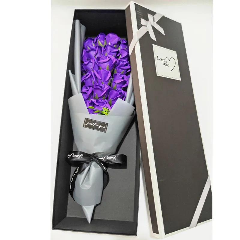 

Upscale 33PC Roses Gift Box Valentine's Day Teacher's Day Bouquet Artificial Soap Flower Activity Gift