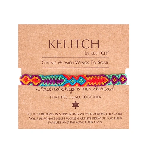 PY01-170001A KELITCH браслеты дружбы с мягкой хлопковой нитью Цвет Бохо браслеты ручной работы из веревки этнический очаровательный браслет на цепочке - Окраска металла: PY01-170001A