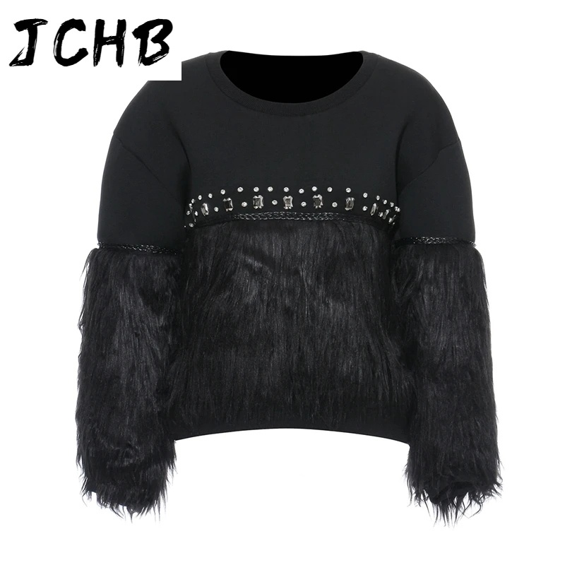 

JCHB 2021 New Spring And Summer Fashion Casual Long Sleeve Solid Color Knitting Splicing Soft Woolen Sweater Women's SH654