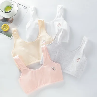 

8-16Y Kids Bras for Girls Vest Teenage Underwear Training Bras Small Vest Puberty Clothing Cute Cartoon Teen Girls Bras Lingerie