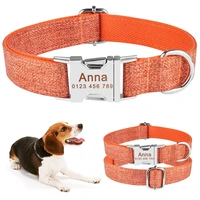 airuidog nylon personalised dog collar boy girl pet name id laser engraved quick release