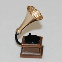 112 furniture retro gramophone with record mini phonograph accessories diy miniature doll house dollhouse miniature
