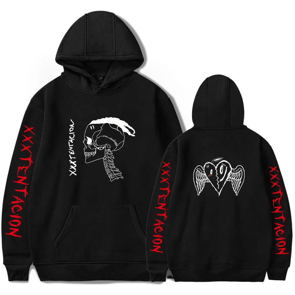 XXXTentacion Hoodies Men's Fashion Harajuku Vintage Hip Hop Streetwear Sweatshirt Rapper Plus Size Clothing | Мужская одежда