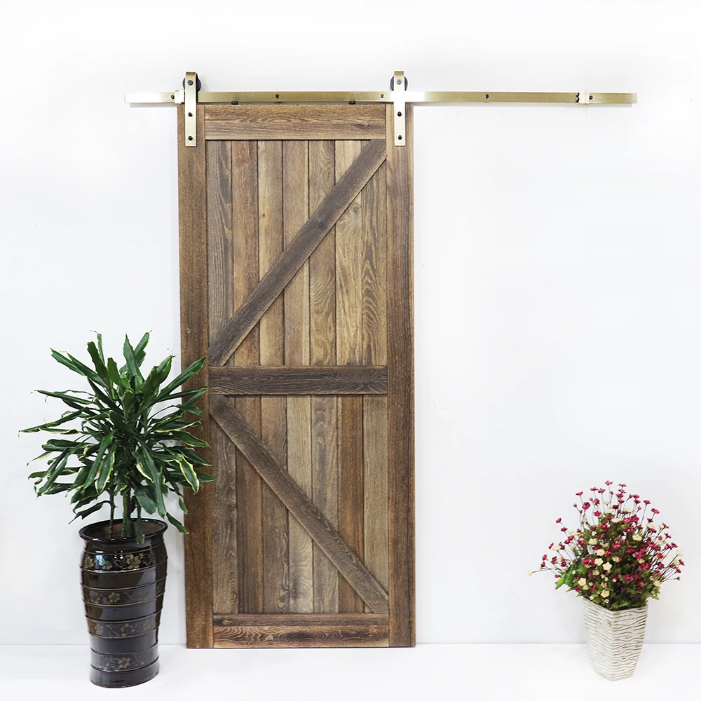 

KINMADE 1-3/8in x 37in x 84in knocked down DIY Wood Barn Door Rustic Style carbonized Solid Pine Pre-Drilled Sliding Wood Door