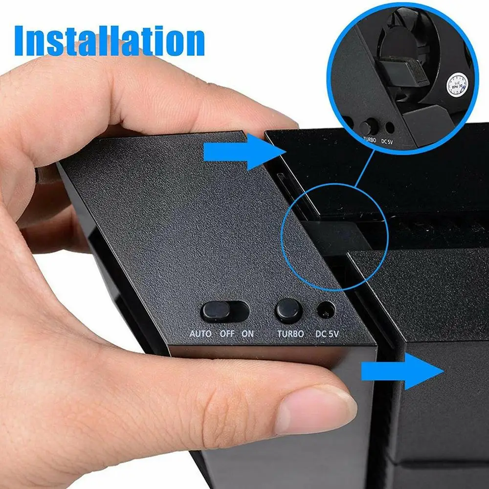 TP4-005 USB Охлаждающий вентилятор Smart Turbo с контролем температуры черный кулер 5