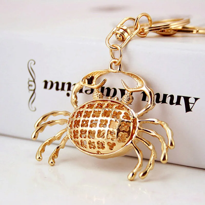Стразы-брелок для ключей с кристаллами в виде краба кольцо подвеска сумки