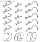 Новый камень циркон Носовая кость серьги-гвоздики Пирсинг Серьга анодированное серебро Цвет нос кольцо зубец Cz Нос Ювелирных изделий Нержавеющаясталь