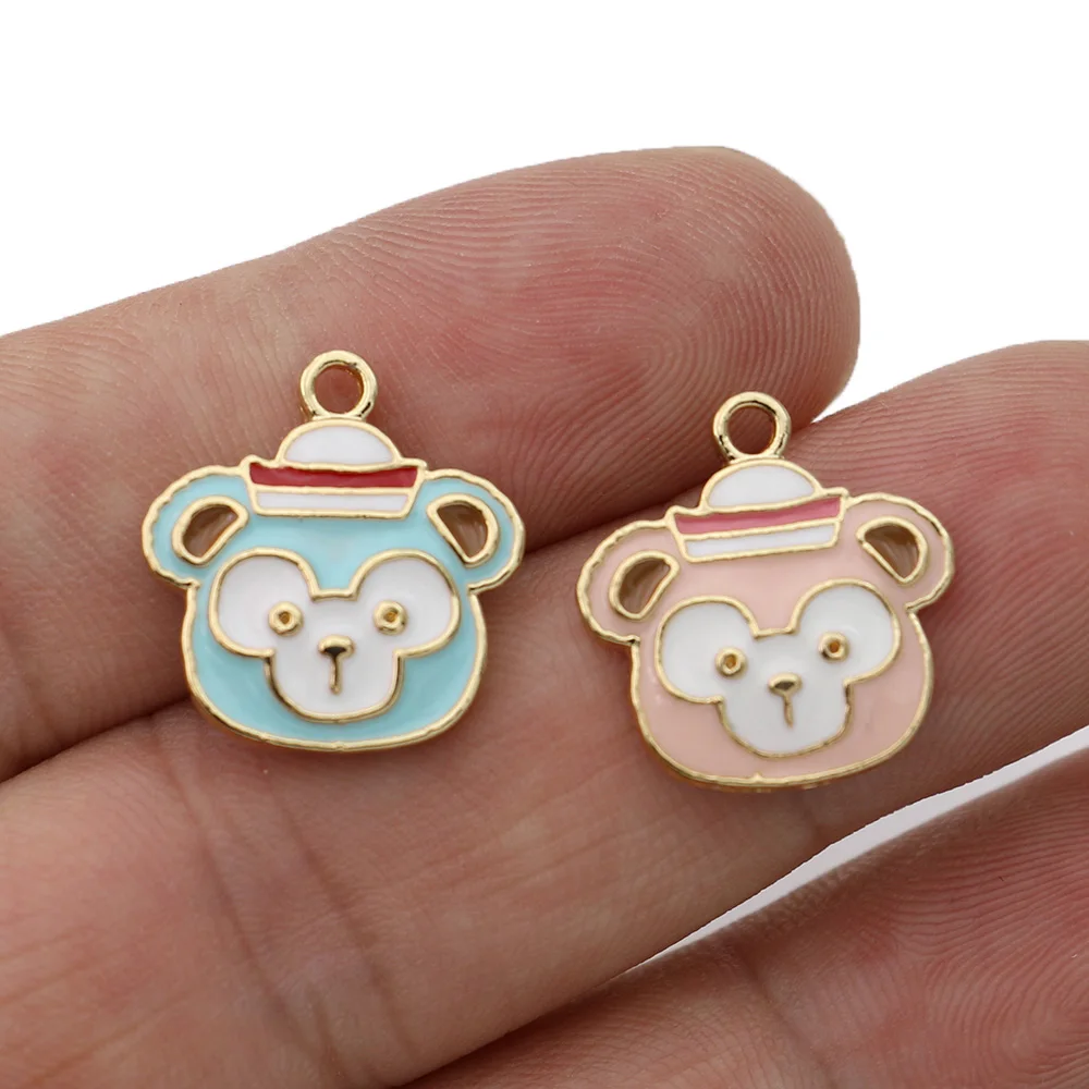 

5Pcs Gold Plated Enamel Monkey Baby Bottle Charm Pendant for Jewelry Making Earrings Bracelet Necklace DIY Accessories Craft