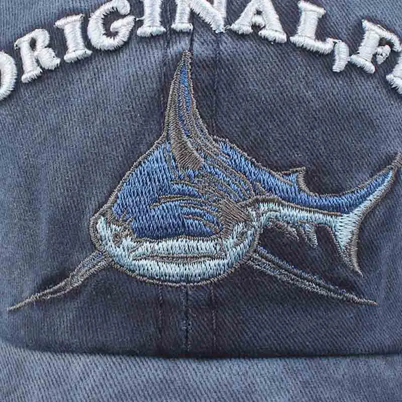 

Explosion-washed coated baseball cap cotton old hat embroidered shark cap