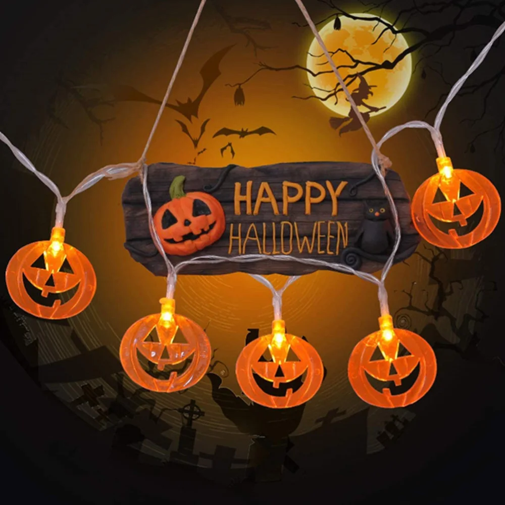 

3Pcs String Light Decors Bat Pumpkin Ghost Lamp String Decor Pendants
