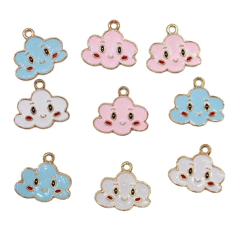 

10Pcs 17*19mm Cloud Charms Enamels Alloy Cloud Earring Jewelry Accessories DIY Hair Bracelet Earrings Necklace Accessories XL582