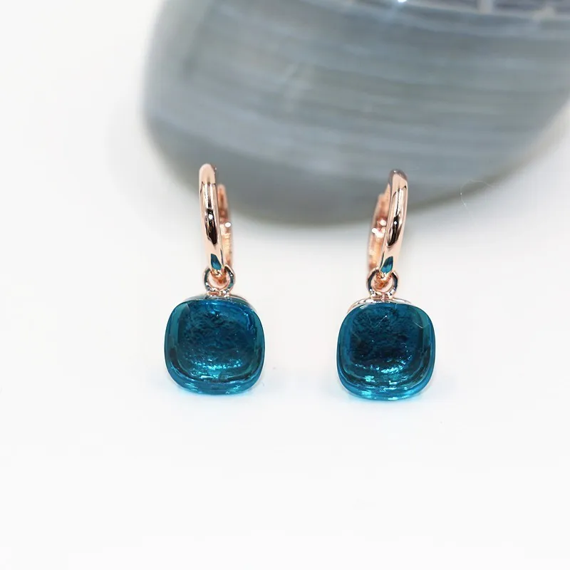 Серьги с кристаллами Pomellato конфетные квадратные серьги Платиновое покрытие