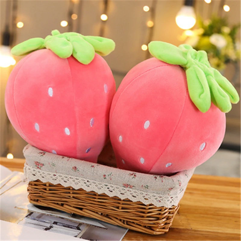 

22Cm Cute Strawberry Plush Toy Soft Stuffed Doll Comfortable Sofa Pillow Home Furnishing Decoration for Children Birthday Gifts