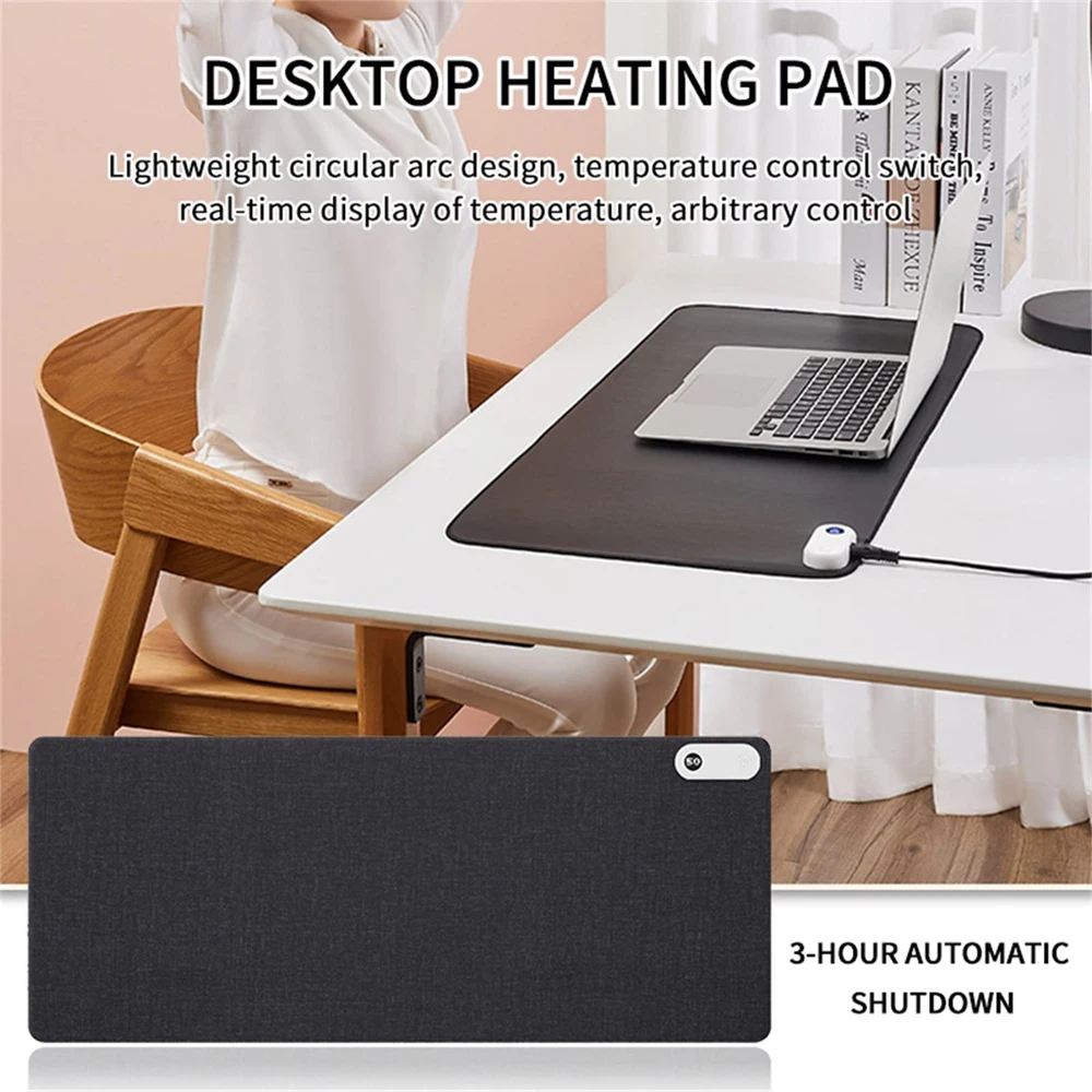 

New Samrt Desktop Electric Heating Mouse Pad Adjustable Temperature Third Gear Digital Display Pu Leather Waterproof Mouse Pad