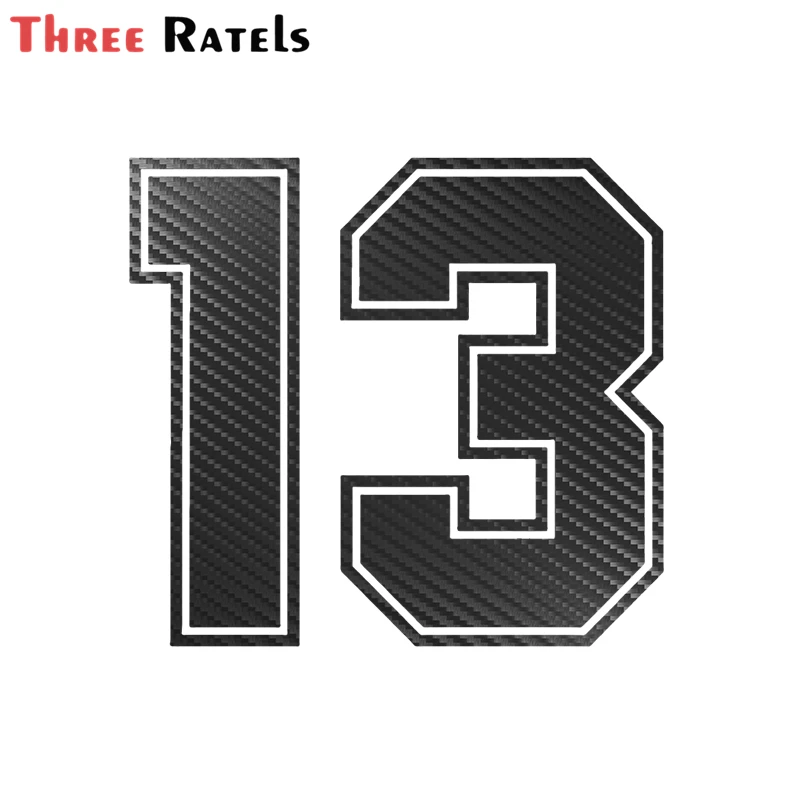 

FTZ-154 Number 13 Carbon Fiber Funny Sticker Vinyl Decal Auto s And Decals On Styling Decoration