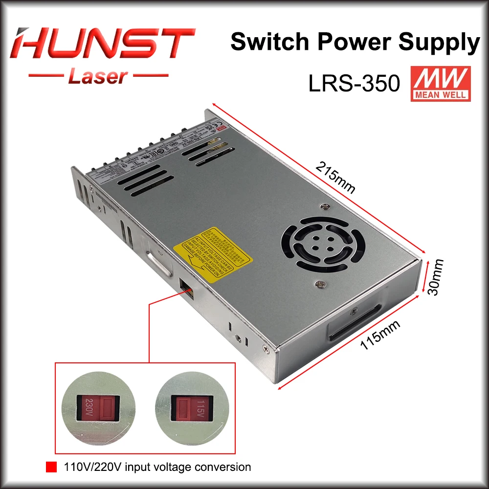Hunst Laser Power Supply Meanwell LRS-350 Switching Power Supply 12V 24V 36V 48V 350W Original MW Taiwan Brand LRS-350-24 enlarge