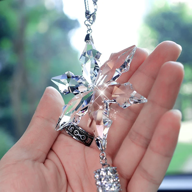 Хрустальные Роскошные автомобильные подвески меховые подвесные аксессуары для