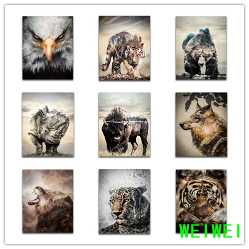 

Full Square&Round Diamond embroidery Cross stitch paint Diamand 5D Diamond Painting Diamond mosaic animal cat dog tiger lion art