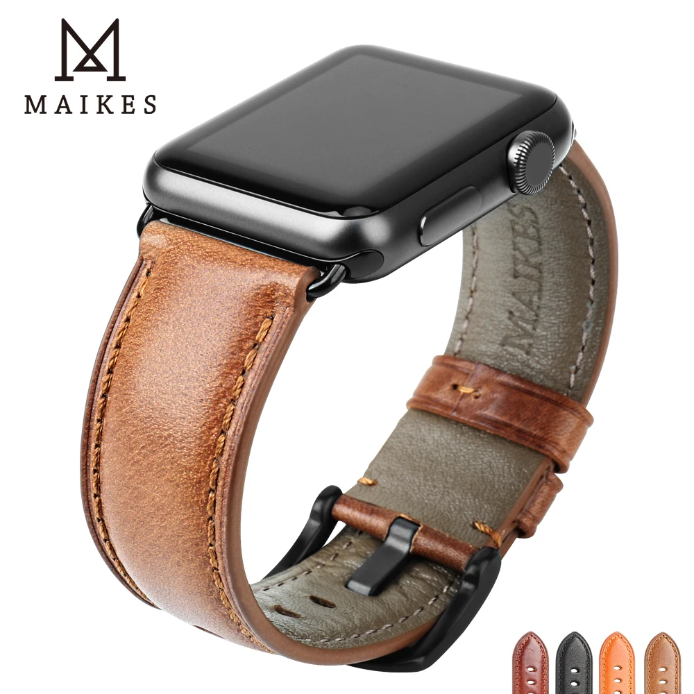 Ремешок сменный из натуральной кожи для Apple Watch 44 мм 42 40 38 Series 4/3/2/1 iWatch|Ремешки