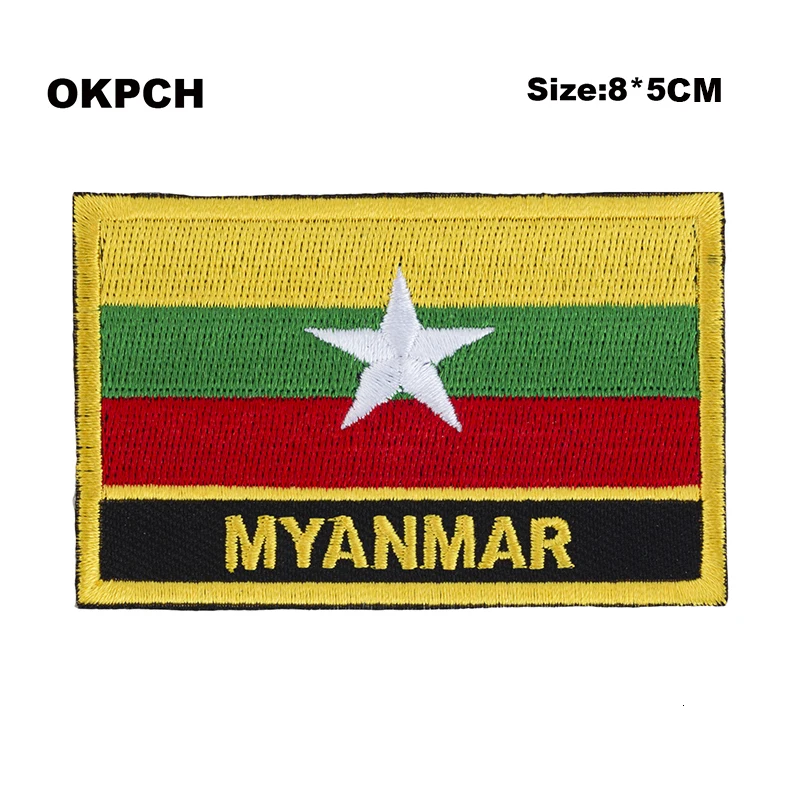 Прямоугольная форма флага Вышитый Флаг нашивки с национальным флагом для одежды