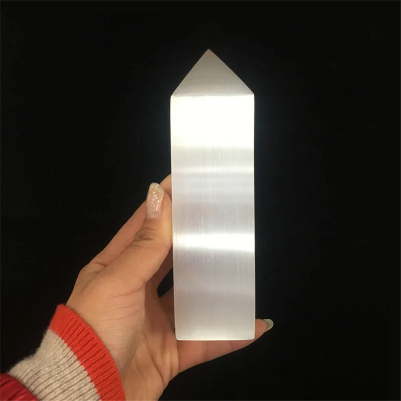 Оптовая продажа натуральная гипсовая палочка точечный грубый камень прозрачный