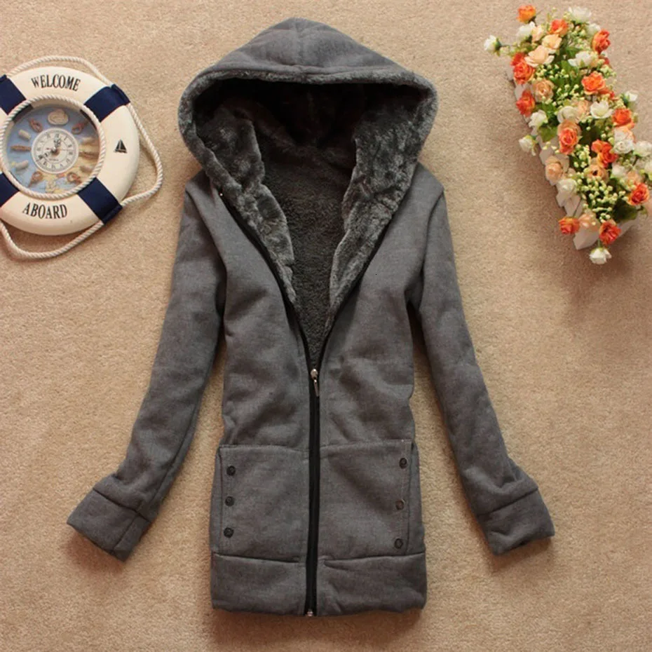 2020 модная зимняя женская толстовка с капюшоном и длинным рукавом пальто теплая