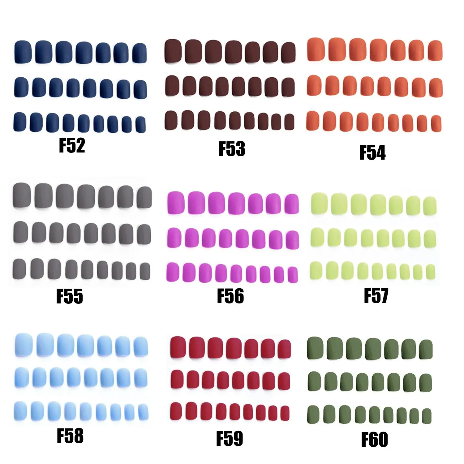 Женские Модные искусственные съемные накладные ногти с полным покрытием матовые