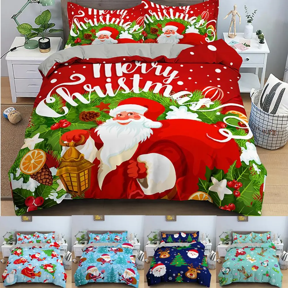 

3d Bedclothes Santa Claus Duvet Cover for Adults Kids Christmas Bedding Set Soft Quilt Cover Single Twin Queen King Full Size