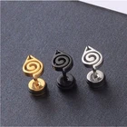 Серьги-гвоздики из нержавеющей стали для мужчин и женщин, модные геометрические украшения вечерние стиле аниме, вечерняя бижутерия, хороший подарок