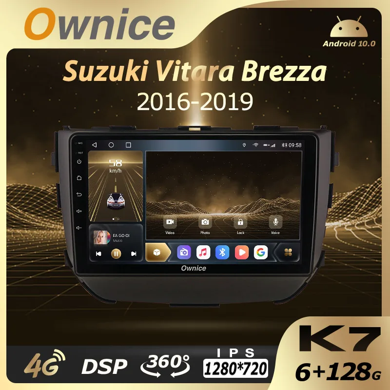 

Автомобильный мультимедийный радиоприемник 6G + 128G Ownice Android 10,0 для Suzuki Vitara Brezza 2016 - 2019 2 Din аудио головное устройство 4G LTE 360 без DVD