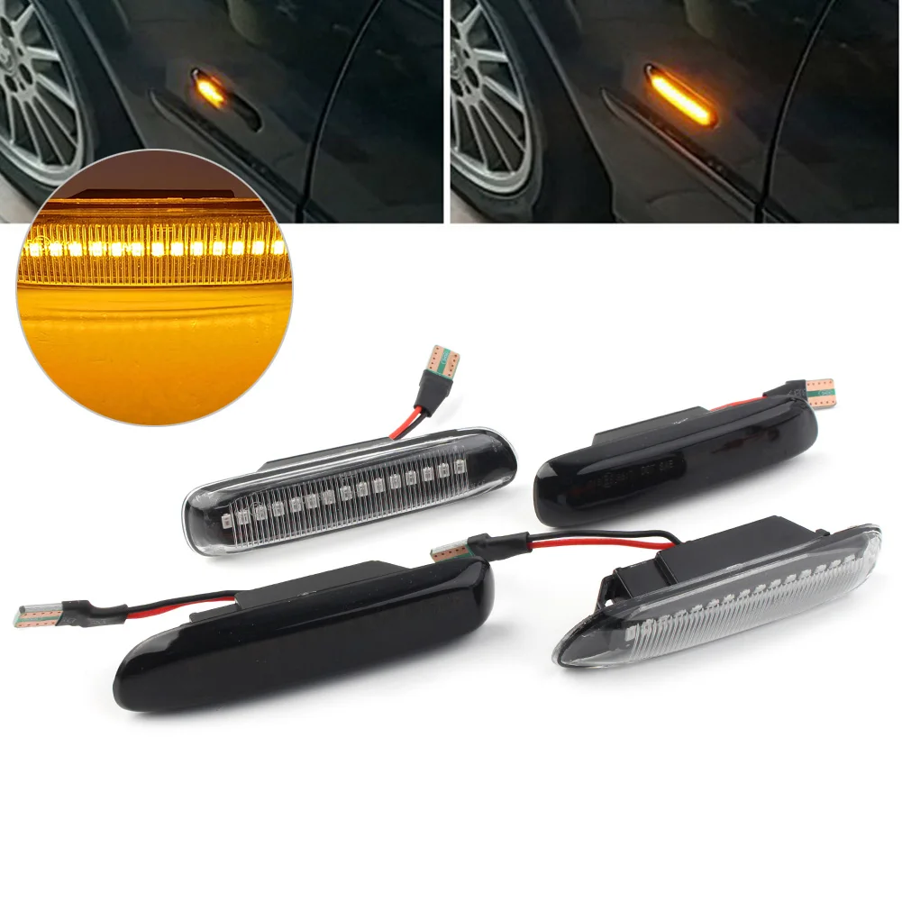 

2pcs Car LED Sequential Dynamic Side Marker Lamp Turn Signal Light For BMW 3 Series E46 Coupe Sedan Touring 1999 2000 2001
