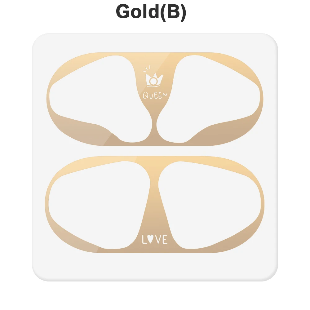 Новинка 1 комплект ультра тонкий защитный чехол металлическая пленка наклейка железная стружка защита от пыли для AirPods защитный чехол Аксессуары - Цвет: gold B