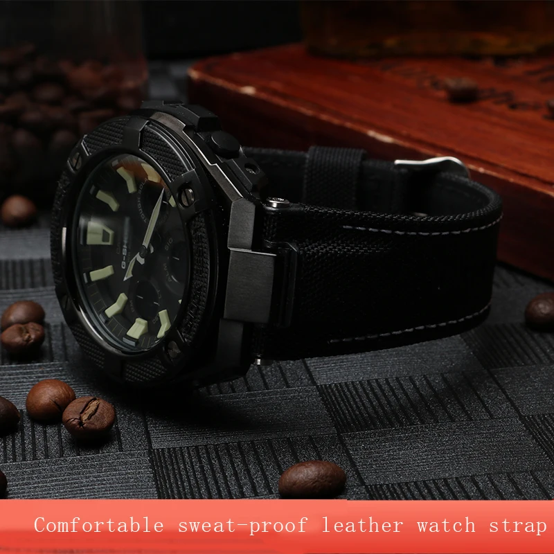 For G-SHOCK series watch MTG-B1000/G1000 GST-S100/W300/410/S110 leather nylon canvas watch strap watchband accessories