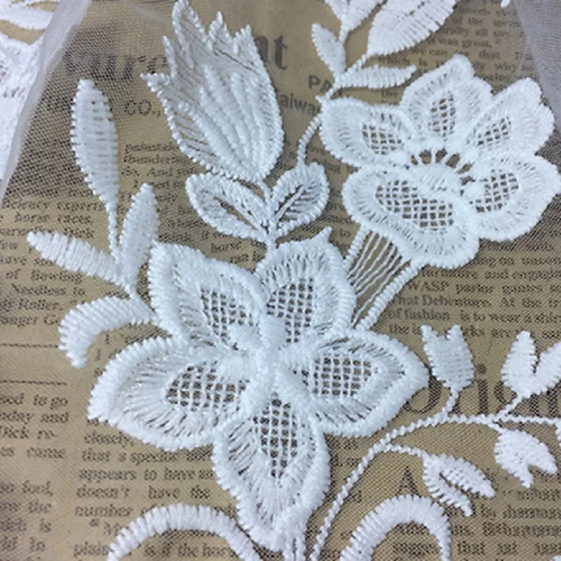 Распродажа Цветочные кружевные ткани ленты с отделкой Тюлевое платье Сделай Сам