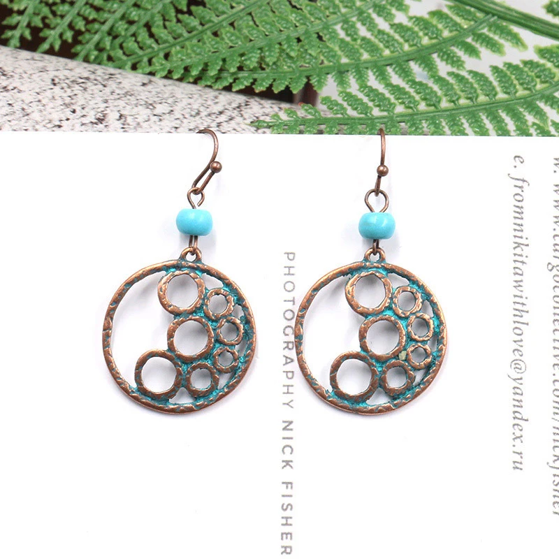 CARTER LISA женские круглые винтажные индийские цыганские висячие серьги с