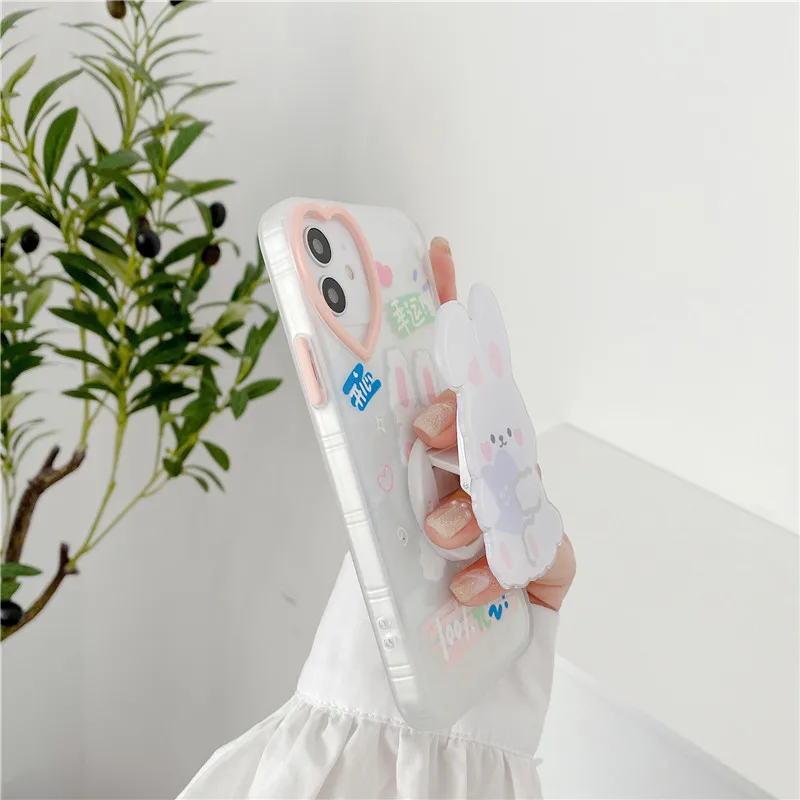 Симпатичный мультяшный держатель для телефона складной милый iPhone Samsung Huawei Mi