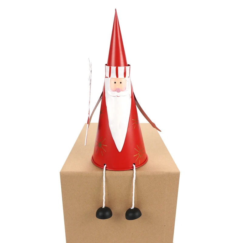 Рождественские украшения 1 шт. металлический Санта Клаус конус Рождественская