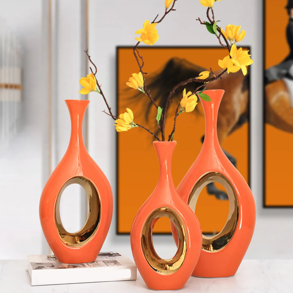 

Ceramic Flower Vase Indoor Planter Plant Pot Art Accent Flower Arrangements Flowers Vase Centerpieces Living Room Ornaments