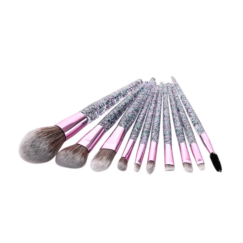 Makeup Brushes Foundation Cosmetic Eyebrow Eyeshadow Brush Sets Tools 10PCS Sequins Sand Set MKXJ | Красота и здоровье