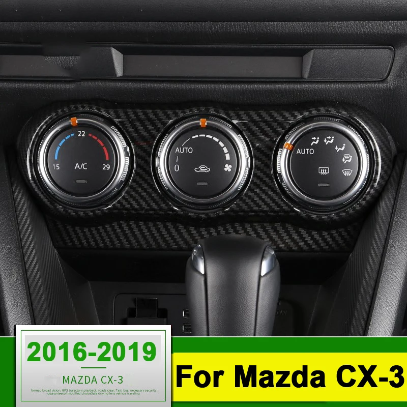 

ABS Car Center Console Air Condition Button Panel Cover Decoration Stickers For Mazda CX3 CX-3 2016 2017 2018 2019 Accessories
