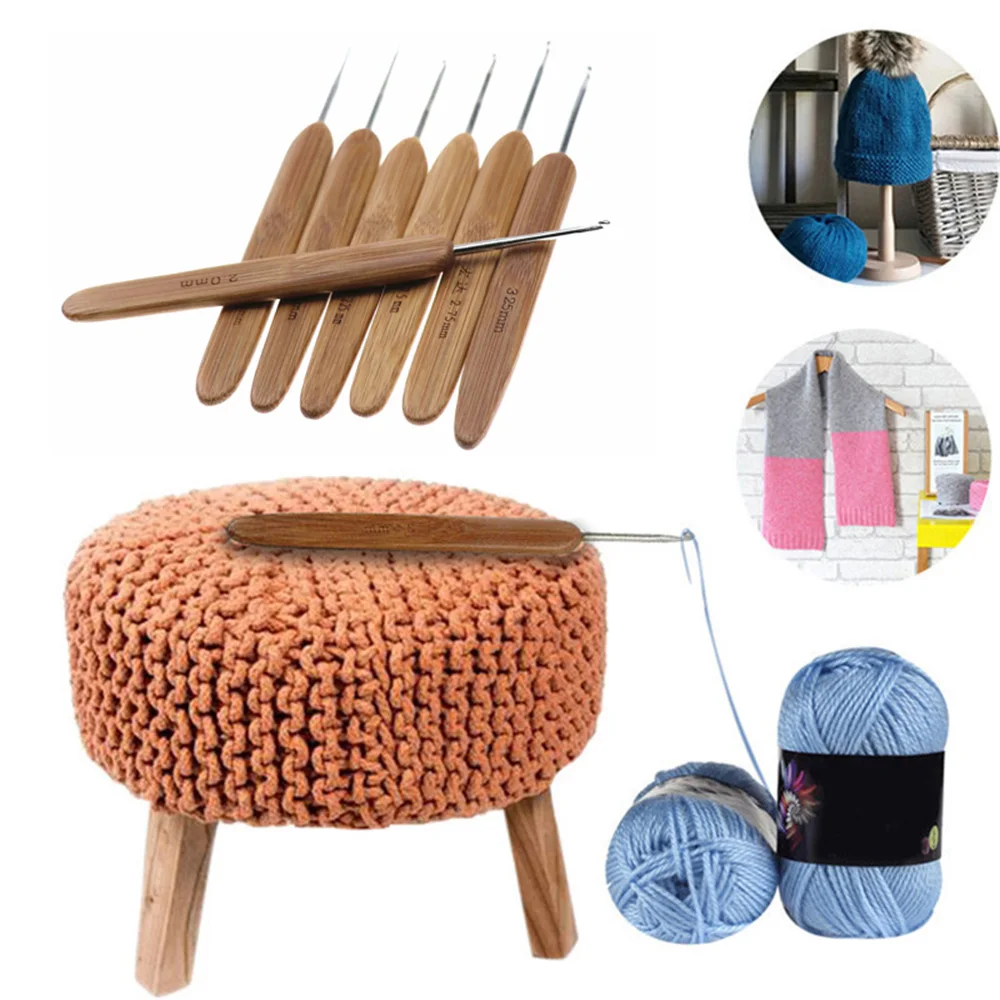 2019 игл для вязания крючком Бамбуковая ручка 1 шт. крючок женщин 25 мм 3 вязание