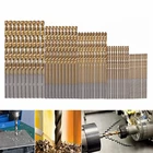 Набор сверл из быстрорежущей стали с титановым покрытием, 50 шт., для деревообработки, 11, 522, 53 мм, инструменты для сверления металла, дерева, алюминия