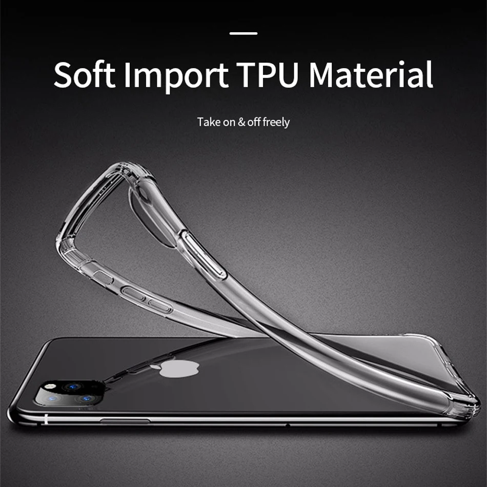 Роскошный чехол для телефона iPhone Xs Max Xr 8 7 6 S Plus ультра тонкий прозрачный мягкий силиконовый чехол для iPhone 11 Capinhas