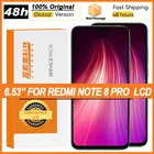Оригинальный дисплей 6,53 дюйма с рамкой для XiaoMi Redmi Note 8 Pro, 10 шт., ЖК-дисплей с сенсорным экраном, дигитайзер в сборе, запасные части для Note8 Pro