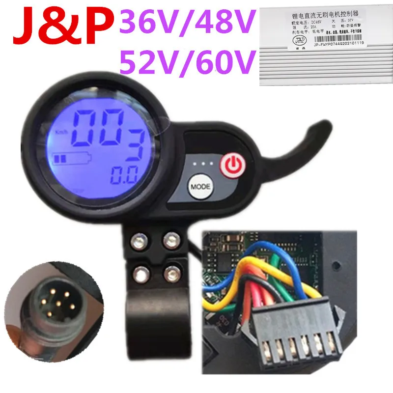 

JP 52V Electric Scooter LCD Screen with accelerator use for FLJ electric scooters Kwheel HH S12 Electric Scooter Display