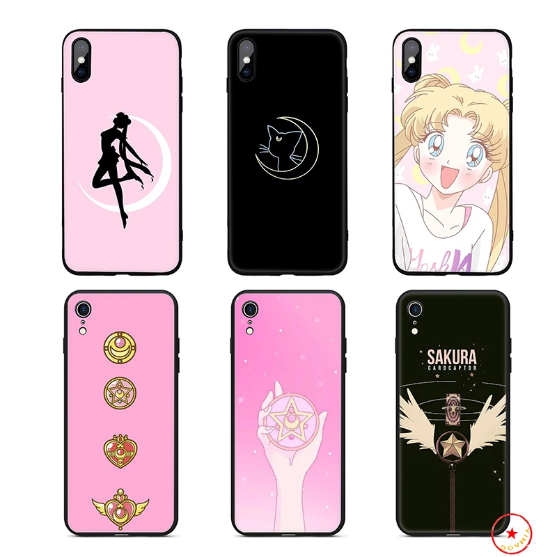 Sailor Moon Anime Soft Silicone Phone Case for iPhone 11 Pro Xs Max X or 10 8 7 6 6S Plus 5 5S SE Xr 7Plus Cover |